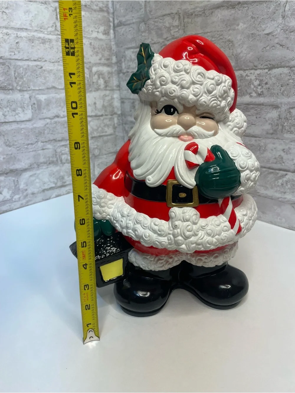 Vintage Santa Claus Figurine Statue Glenview Mold Ceramic Christmas Hand Painted